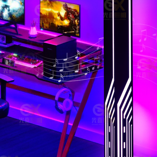 RGB Sound-Activated Floor Lamp with Adjustable Height